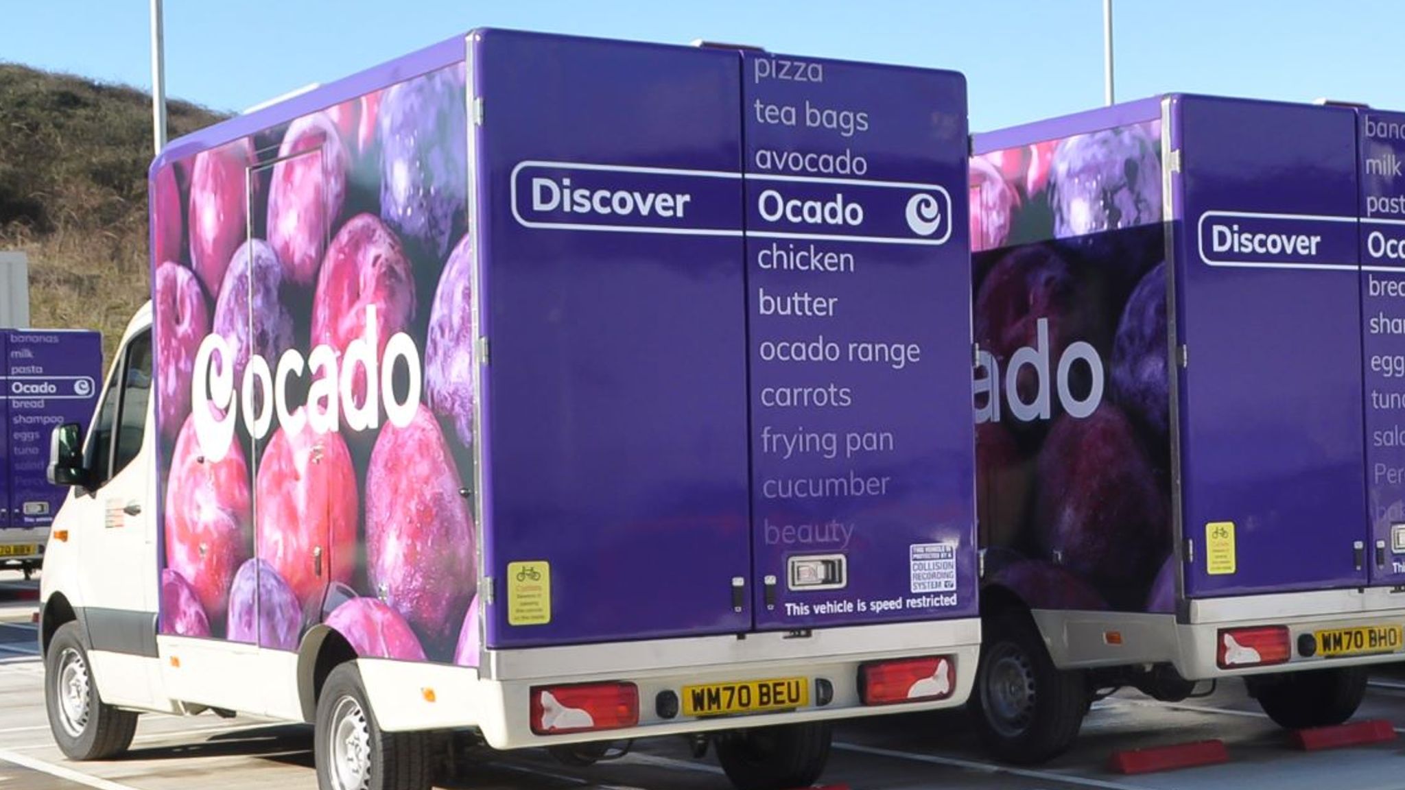 Skynews ocado vans delivery 5344331 P W Gates Distribution Ltd
